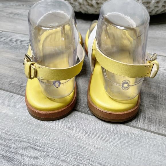 Cole Haan Grand 360 Leather T-Strap Thong Sandals Yellow White Size 8M - Picture 6 of 7